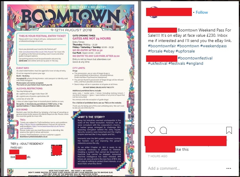 Boomtown Fake Ticket