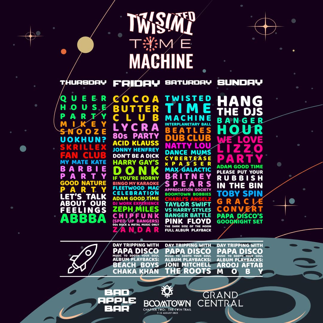 Boomtown Twisted Time Machine Lineup 2023