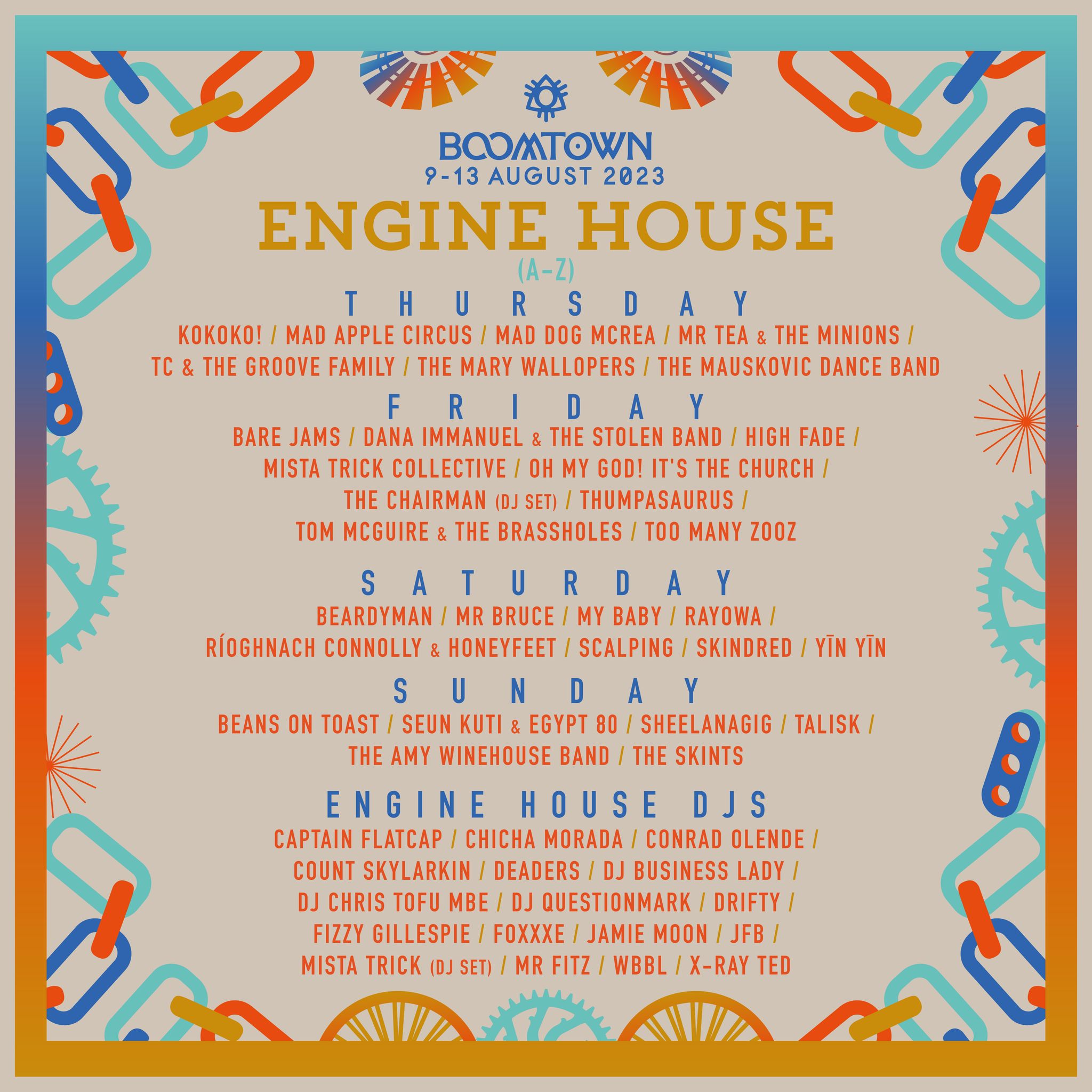 Boomtown Engine House Lineup 2023