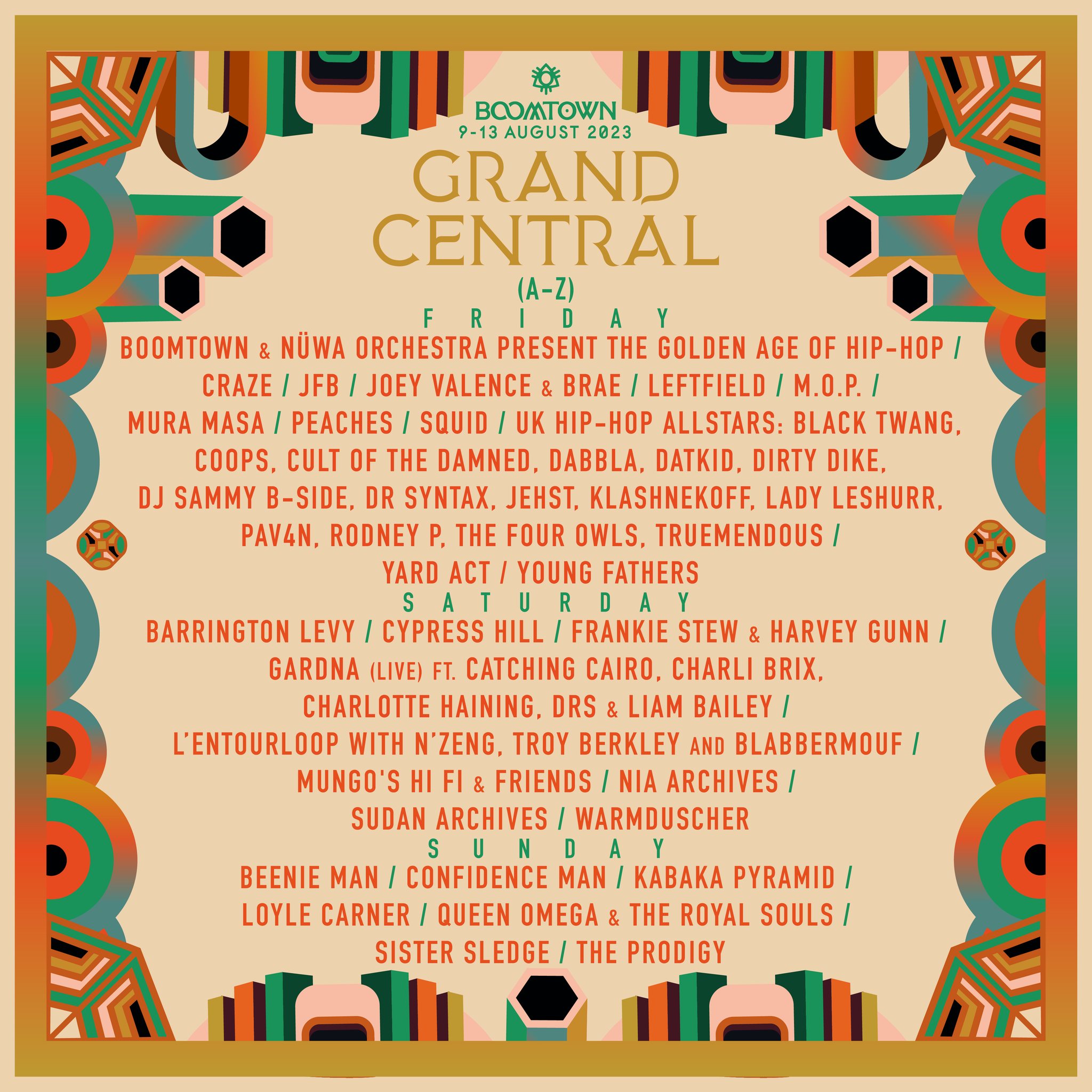 Boomtown Grand Central Lineup 2023